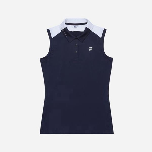 Camisas Polo Fila Mujer Azul Marino - Golf Sleeveless - España 286095WJD